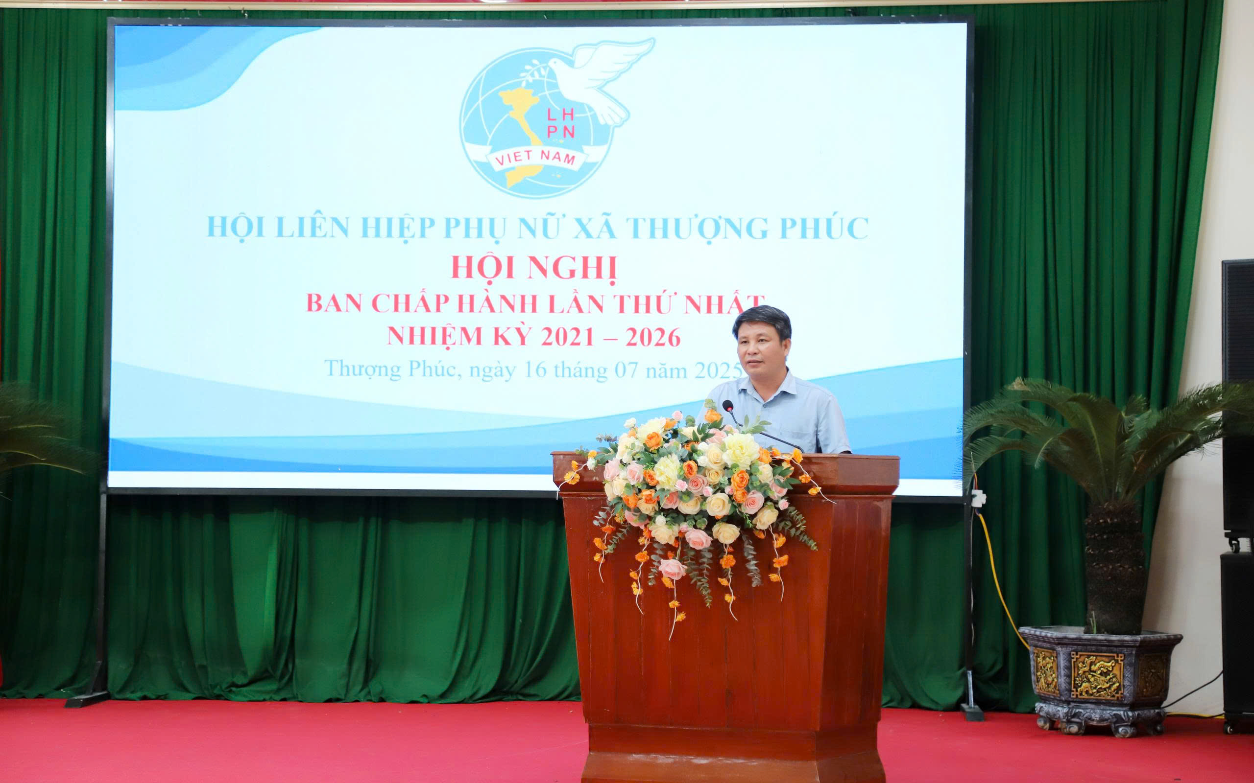 Đồng chí Đặng Hữu Hiệp – Phó Bí thư Thường trực Đảng ủy xã Thượng Phúc phát biểu chỉ đạo tại Hội nghị