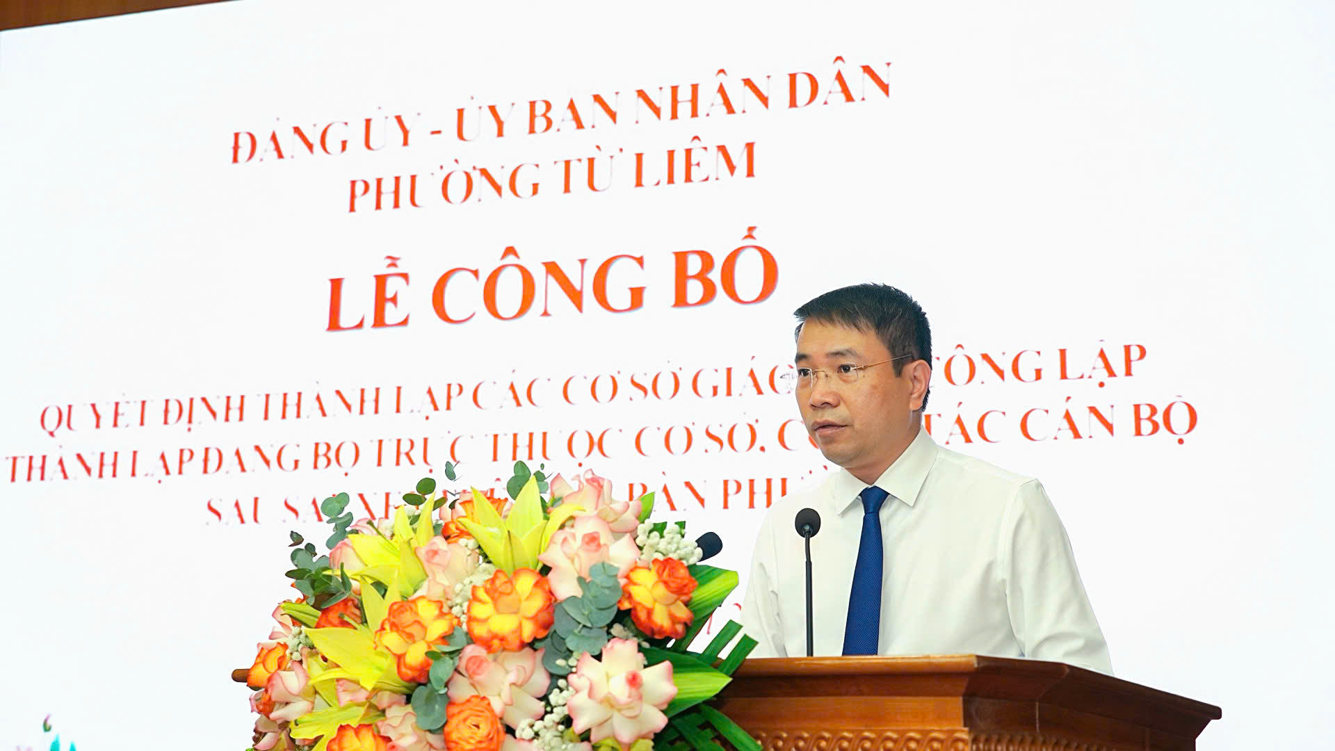 Đ/c Nguyễn Thanh Bình- Phó Bí thư Đảng ủy, Chủ tịch HĐND phường phát biểu chỉ đạo tại Lễ Công bố