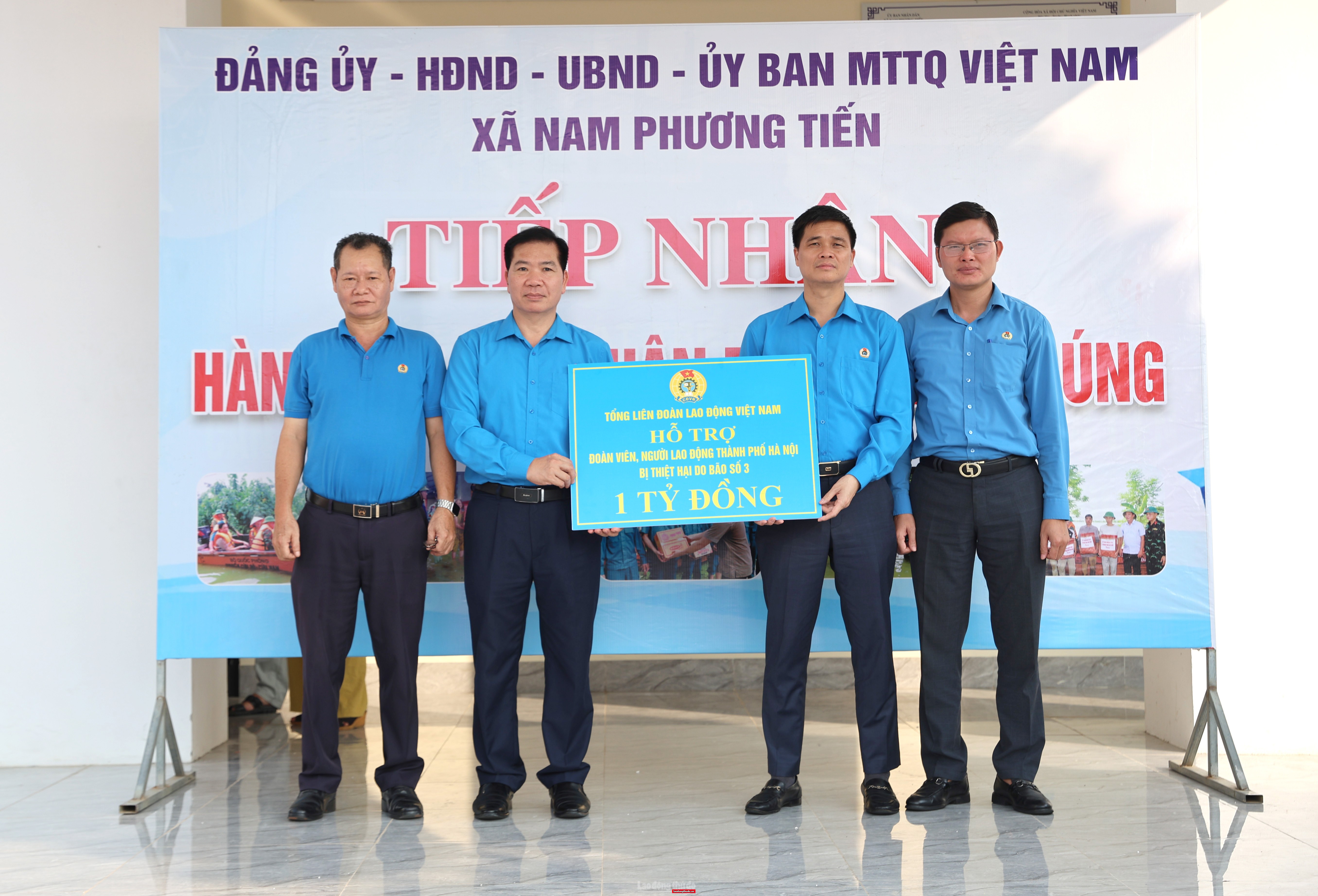 Tổng Liên đoàn Lao động Việt Nam hỗ trợ kịp thời đoàn viên, người lao động huyện Chương Mỹ khắc phục hậu quả bão số 3