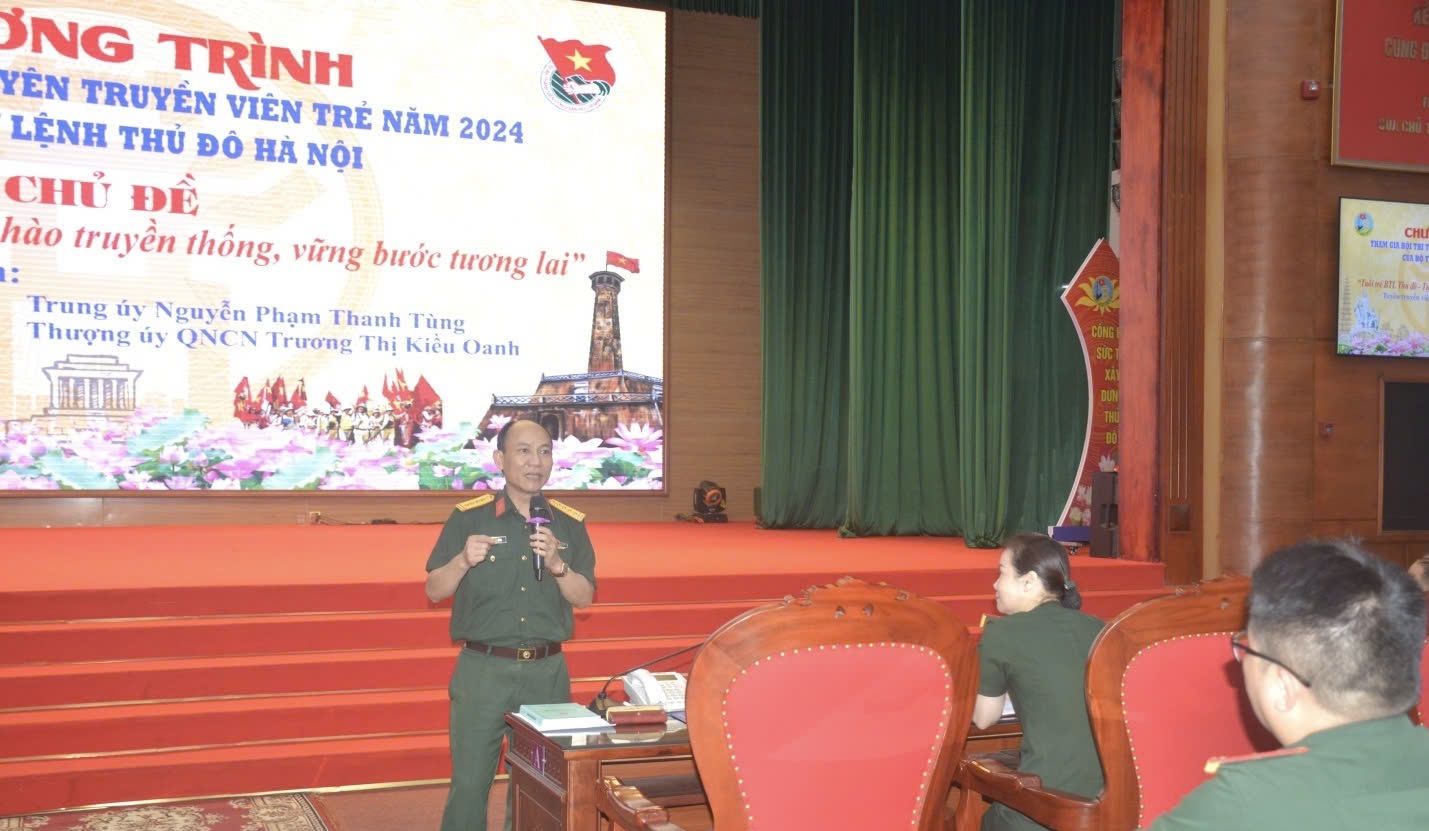 Đội tuyển tuyên truyền viên trẻ Bộ Tư lệnh Thủ đô tích cực chuẩn bị cho Hội thi toàn quân năm 2024