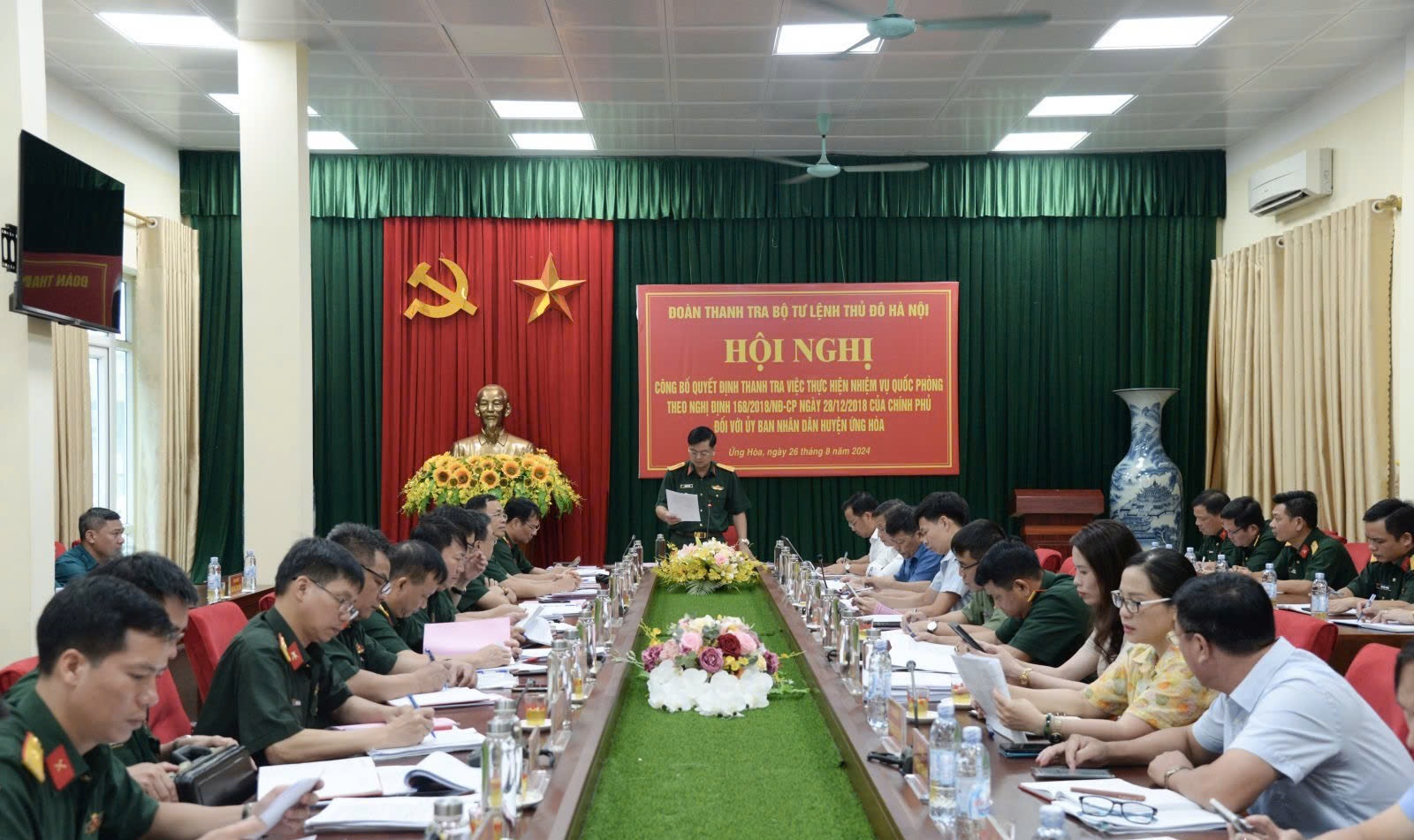 Huyện Ứng Hoà triển khai nghiêm Nghị định 168, nâng cao hiệu quả công tác quân sự, quốc phòng địa phương