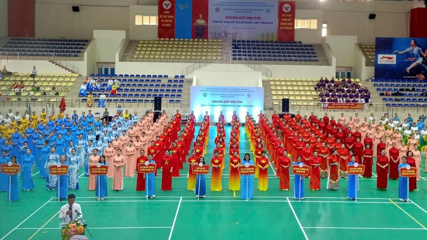 "Hội thi Dân vũ 'Phụ nữ Thủ đô Khỏe - Đẹp" 2024: 23 đội xuất sắc tranh tài đầy sôi động
