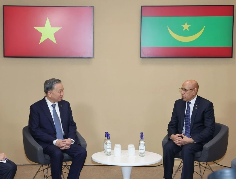 Tổng Bí thư, Chủ tịch nước Tô Lâm gặp Tổng thống Mauritania tại Paris