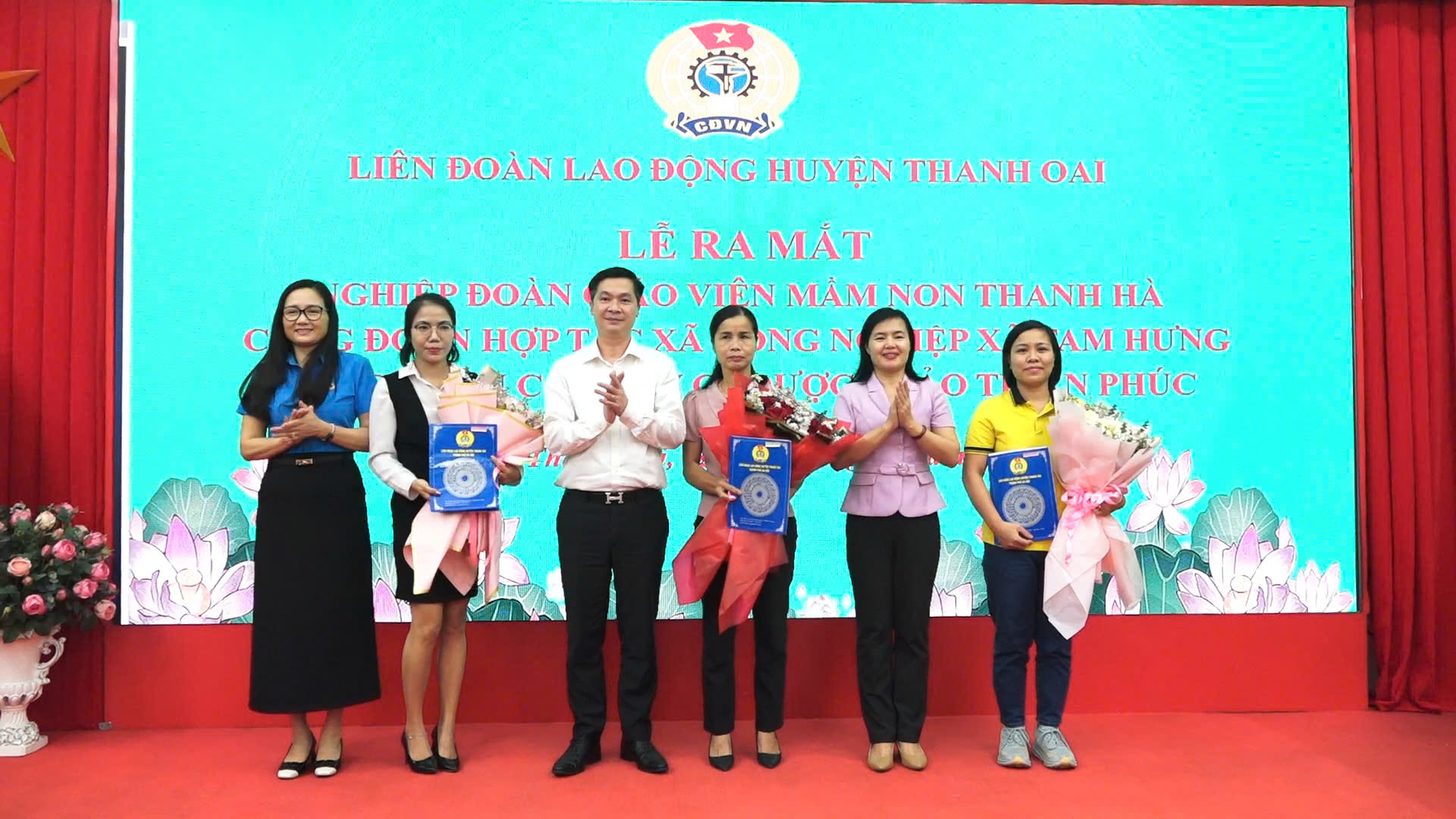 Lễ ra mắt nghiệp đoàn giáo viên mầm non Thanh Hà, Công đoàn hợp tác xã nông nghiệp xã Tam Hưng, Công đoàn công ty CP Dược thảo Thiên Phúc