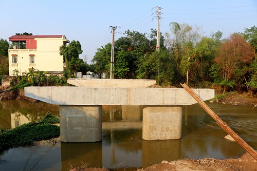 Khẩn trương tháo gỡ vướng mắc, đẩy nhanh tiến độ công trình cầu Cộng bắc qua sông Tích