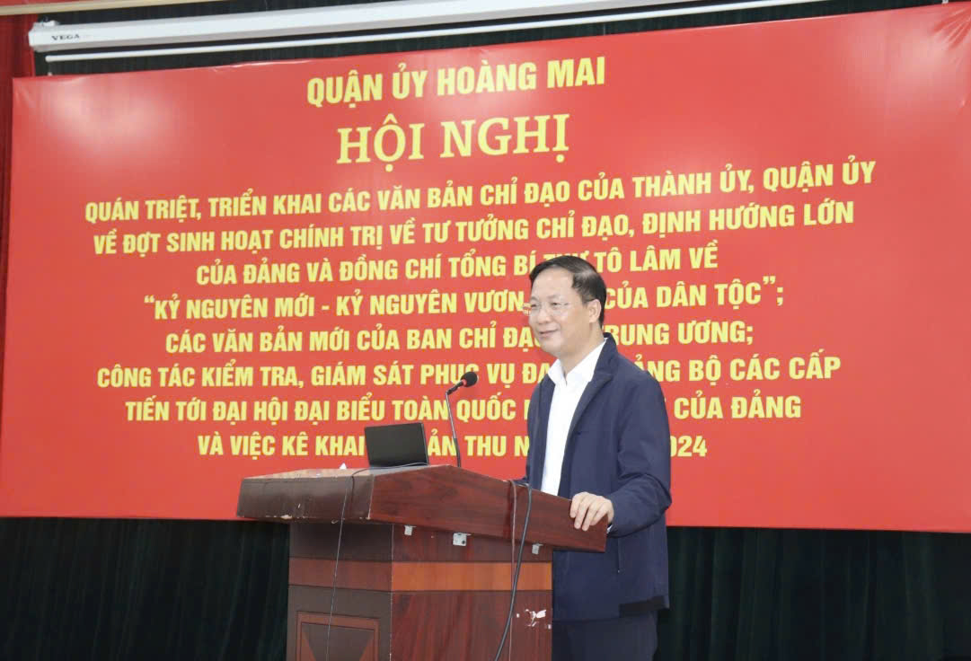 Quận Hoàng Mai: Đẩy mạnh triển khai sinh hoạt chính trị chuyên đề hướng tới kỷ nguyên phát triển mới của dân tộc