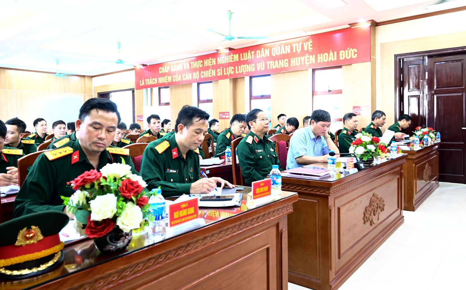 Kiểm tra toàn diện công tác quân sự, quốc phòng tại Ban Chỉ huy Quân sự huyện Hoài Đức