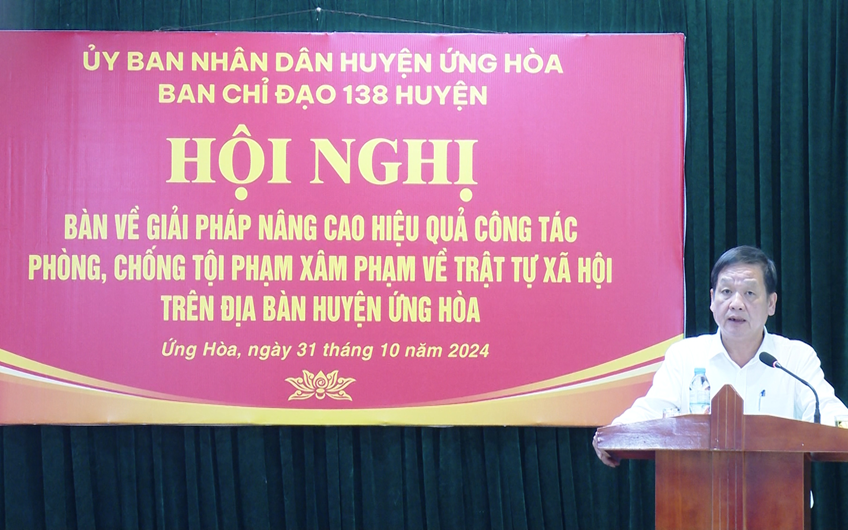 Huyện Ứng Hoà tăng cường đấu tranh, phòng chống tội phạm và giữ vững an ninh trật tự