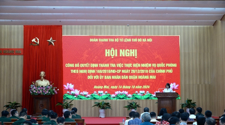 Quận Hoàng Mai: Thanh tra toàn diện công tác quốc phòng, quân sự địa phương