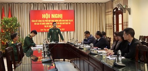Ban Chỉ huy Quân sự thị xã Sơn Tây và các tổ chức chính trị - xã hội thị xã triển khai công tác phối hợp năm 2024
