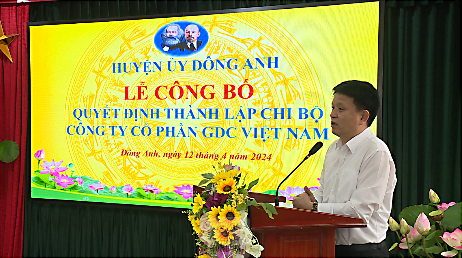 Huyện uỷ Đông Anh công bố Quyết định Thành lập chi bộ Công ty Cổ phần GDC Việt Nam