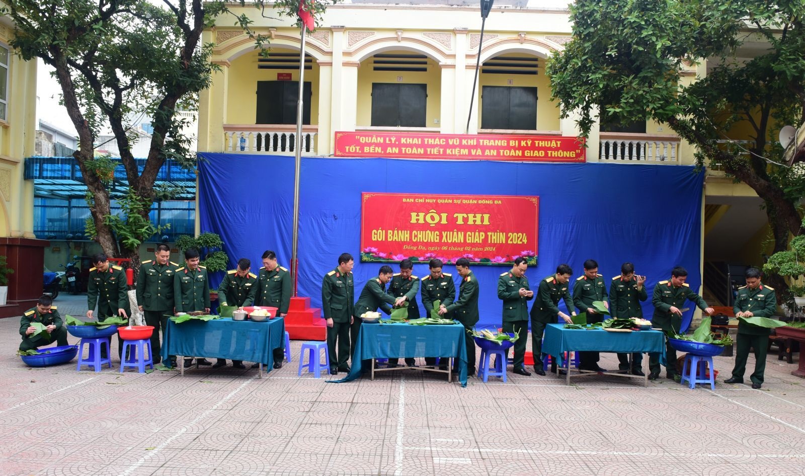 Ban CHQS quận Đống Đa: Tưng bừng Hội thi "Gói bánh chưng Xuân Giáp Thìn 2024"