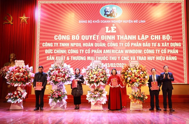Công bố quyết định thành lập Chi bộ trực thuộc Đảng ủy khối Doanh nghiệp huyện Mê Linh