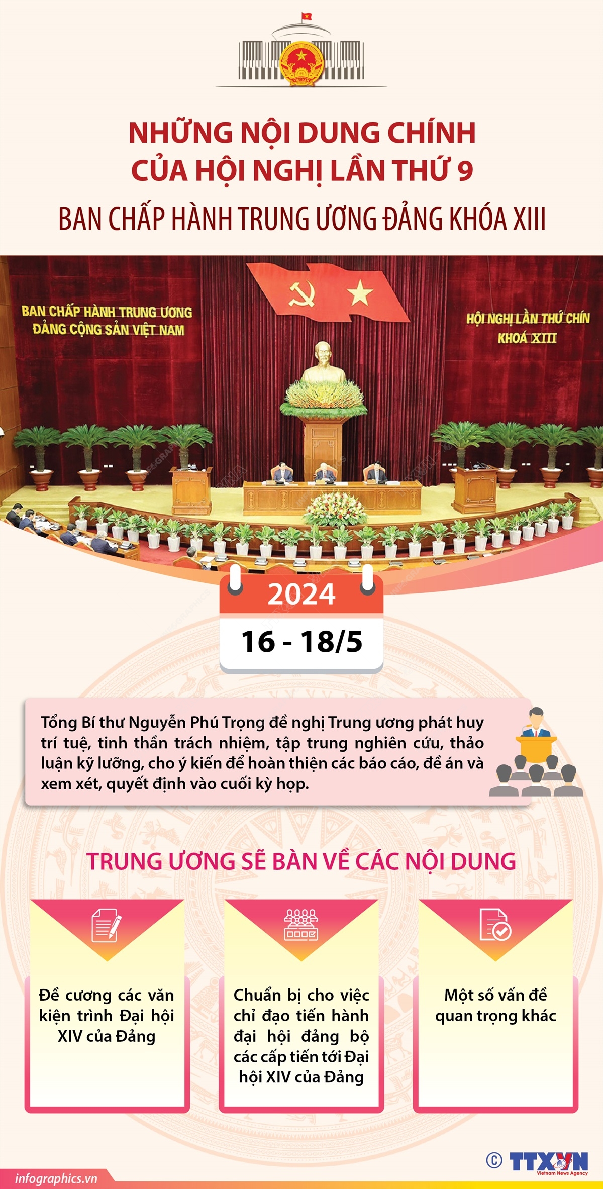 Những nội dung chính của Hội nghị lần thứ 9 Ban Chấp hành Trung ương Đảng khóa XIII