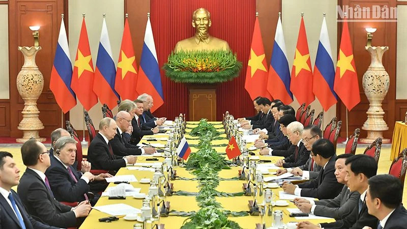 Tổng Bí thư Nguyễn Phú Trọng hội đàm với Tổng thống Liên bang Nga Vladimir Putin
