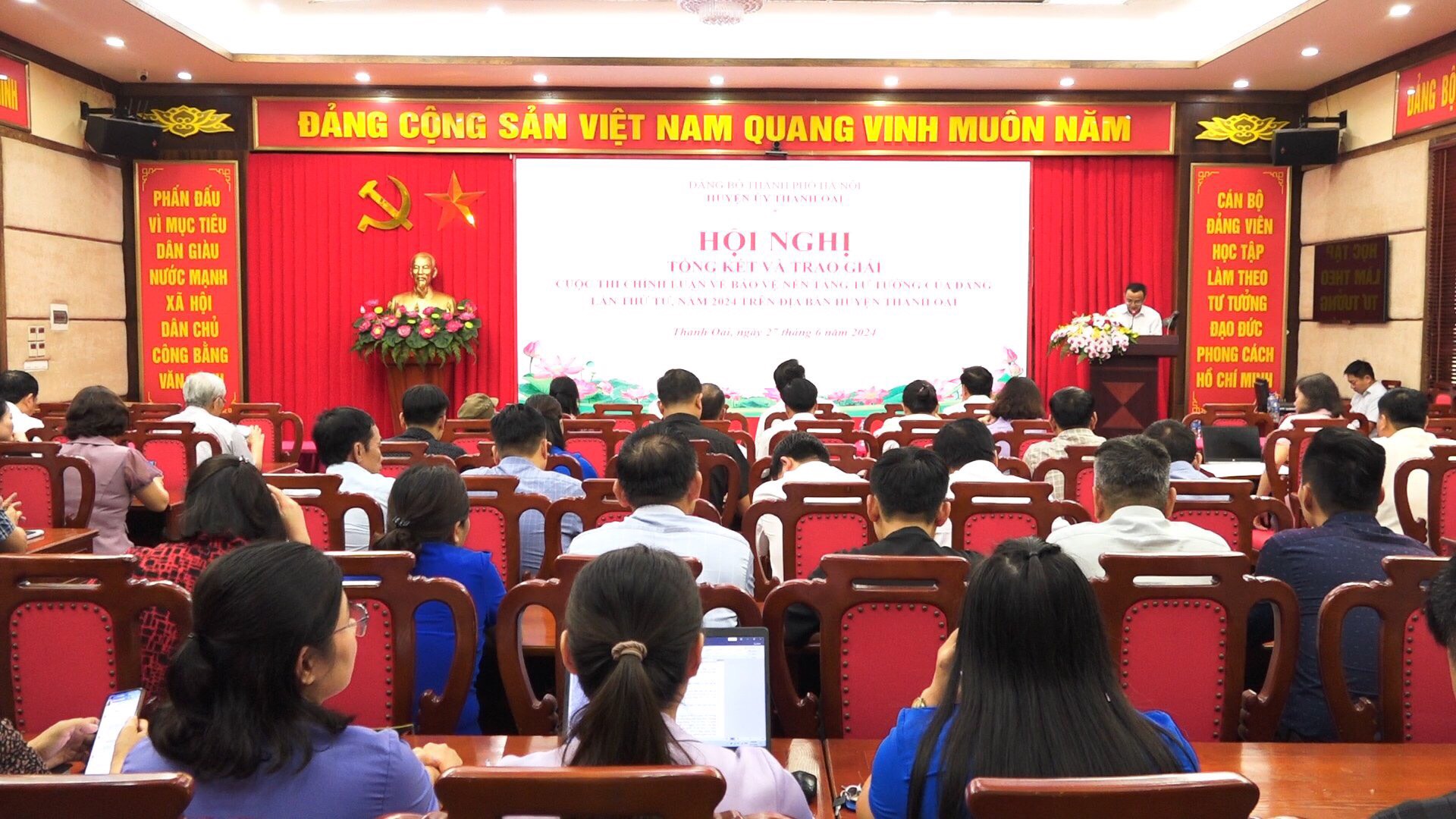 Huyện uỷ Thanh Oai bảo vệ nền tảng tư tưởng qua cuộc thi chính luận lần thứ 4 năm 2024