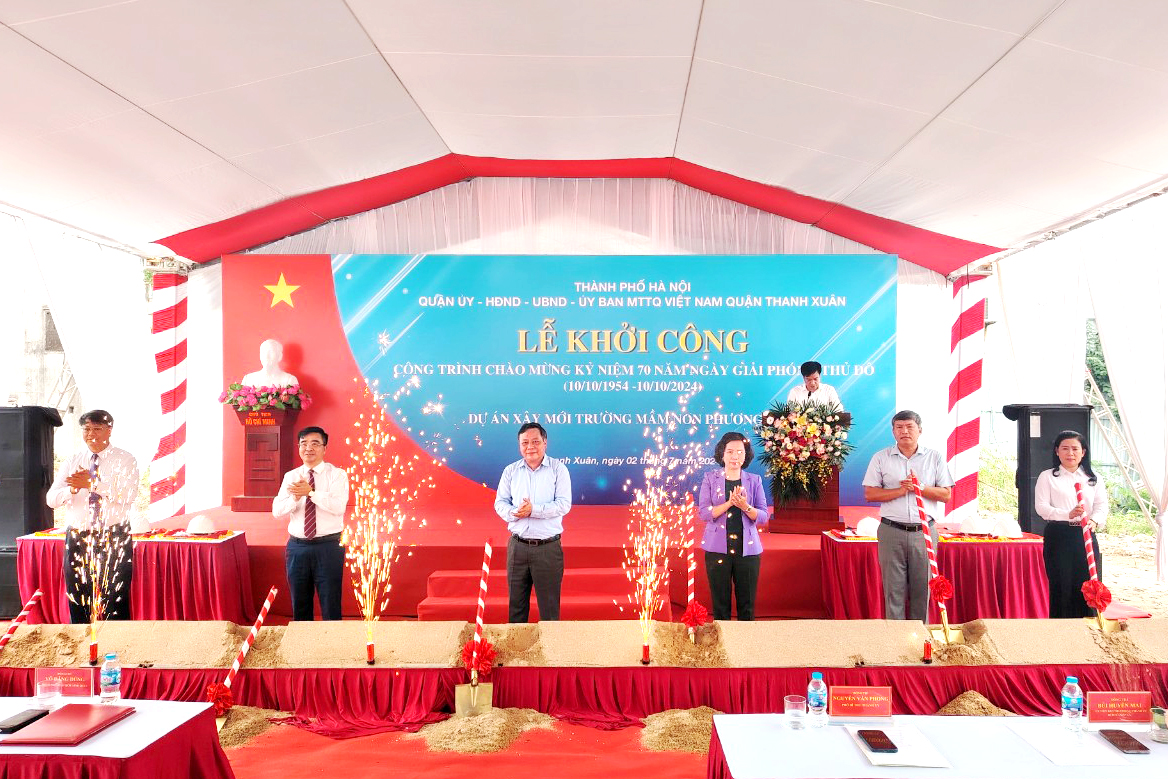 Khởi công dự án xây mới trường mầm non tại phường Phương Liệt: Cam kết hoàn thành chất lượng và đúng tiến độ