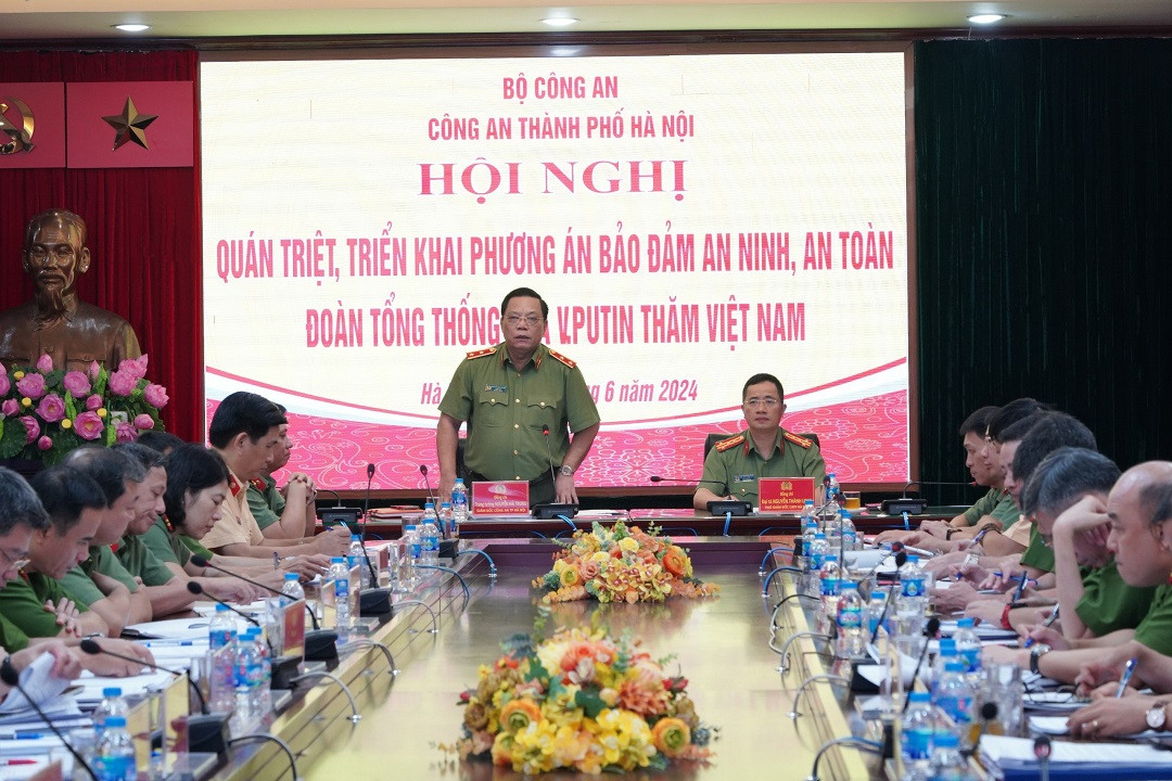 Công an thành phố Hà Nội sẵn sàng bảo vệ tuyệt đối an toàn cho chuyến thăm của Tổng thống Nga