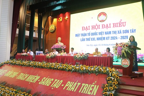 Đại hội Đại biểu MTTQ Việt Nam thị xã Sơn Tây lần thứ XXI, nhiệm kỳ 2024-2029: Phát huy vai trò, trách nhiệm trong hệ thống chính trị và đời sống xã hội