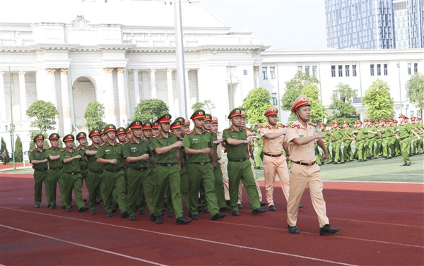 Công an huyện Gia Lâm: Kiểm tra điều lệnh đội ngũ và võ thuật năm 2024