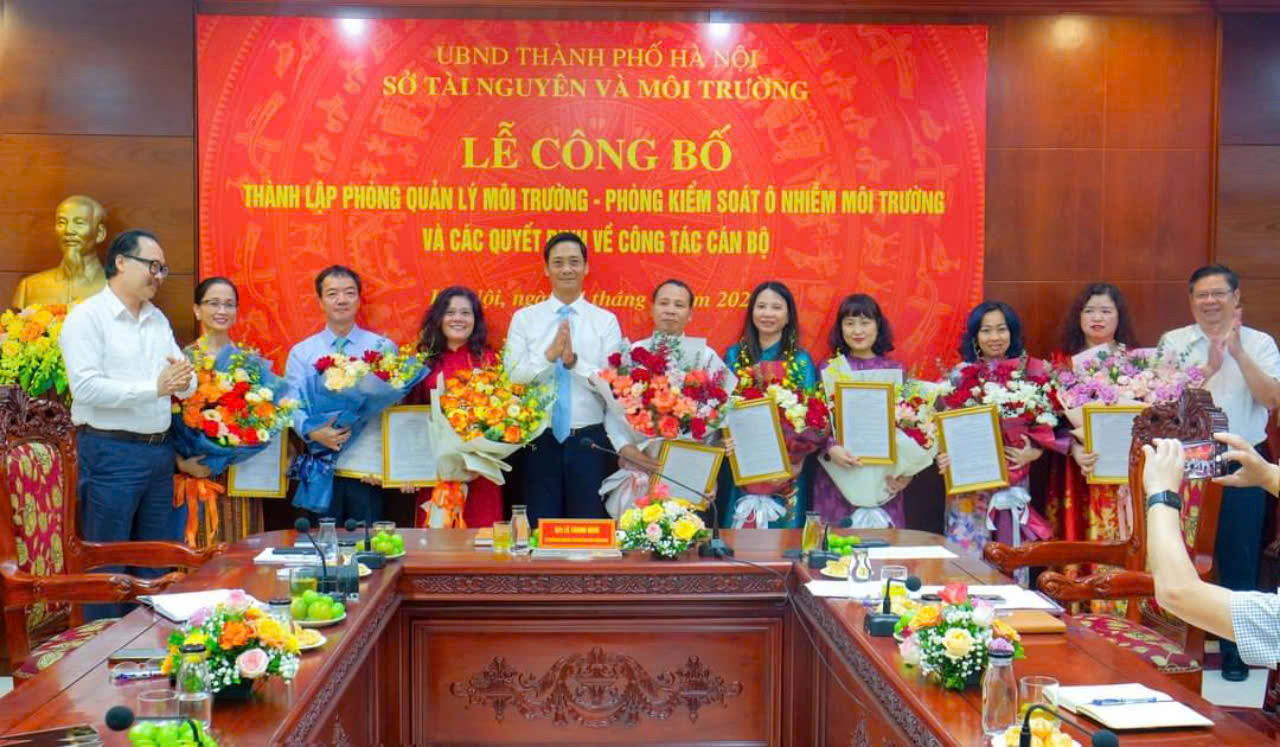 Sở Tài nguyên và Môi trường Hà Nội thành lập hai phòng mới, bổ nhiệm loạt cán bộ chủ chốt
