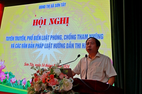 Thị xã Sơn Tây tổ chức tuyên truyền và phổ biến Luật phòng chống tham nhũng