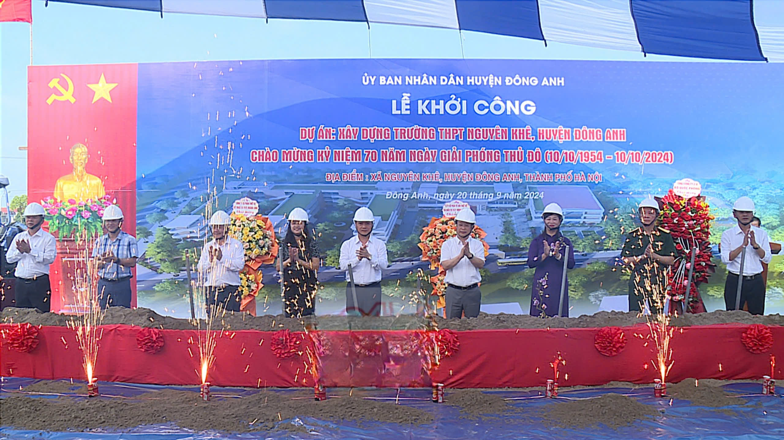 Huyện Đông Anh khởi công xây dựng trường THPT Nguyên Khê chào mừng kỷ niệm 70 năm Ngày Giải phóng Thủ đô (10/10/1954 - 10/10/2024)