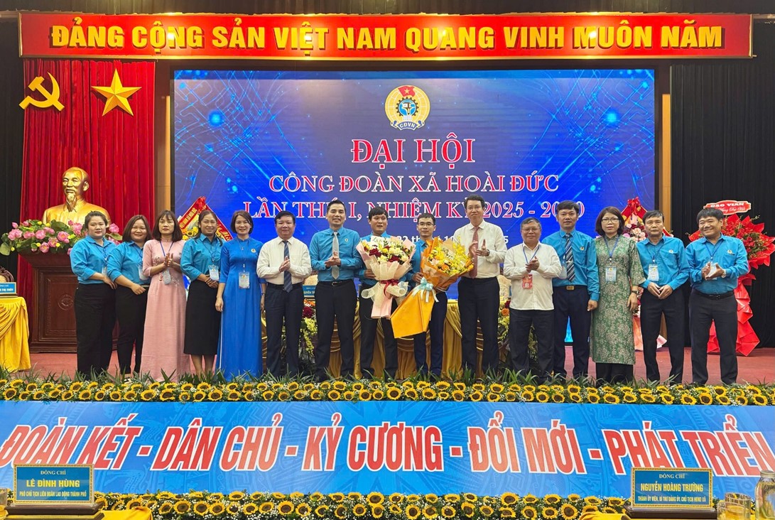 Đại hội Công đoàn xã Hoài Đức lần thứ I, nhiệm kỳ 2025-2030 thành công tốt đẹp