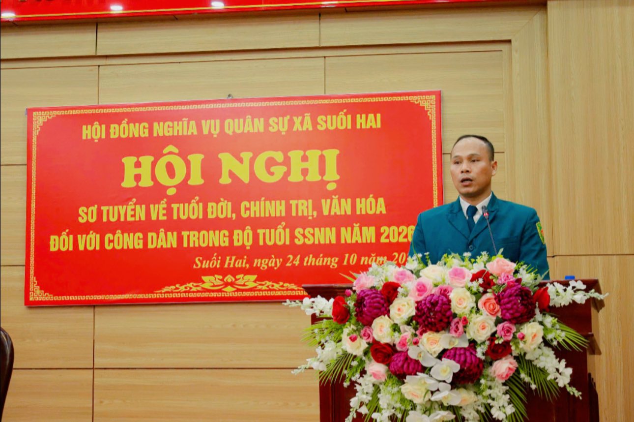 Xã Suối Hai triển khai công tác tuyển chọn, gọi công dân nhập ngũ năm 2026