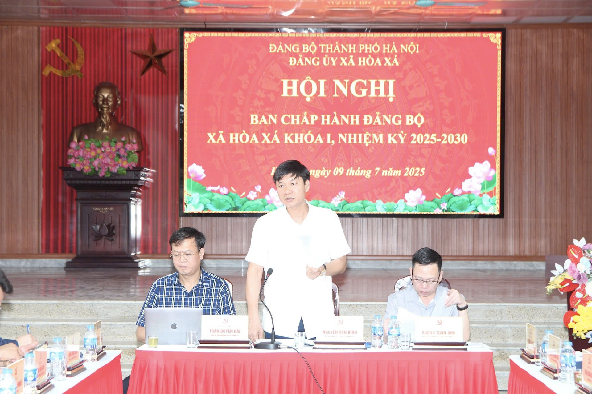 Đảng ủy xã Hòa Xá kiện toàn tổ chức cơ sở Đảng, chuẩn bị Đại hội nhiệm kỳ 2025-2030