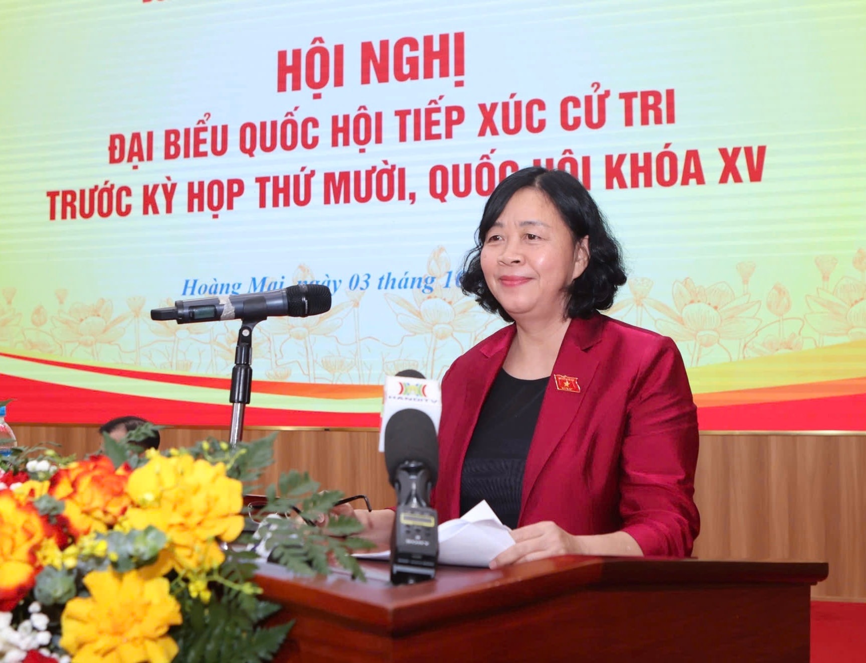 Bí thư Thành ủy Hà Nội Bùi Thị Minh Hoài cảm ơn cử tri và nhân dân luôn đồng hành, chia sẻ với thành phố trong thực hiện nhiệm vụ quan trọng