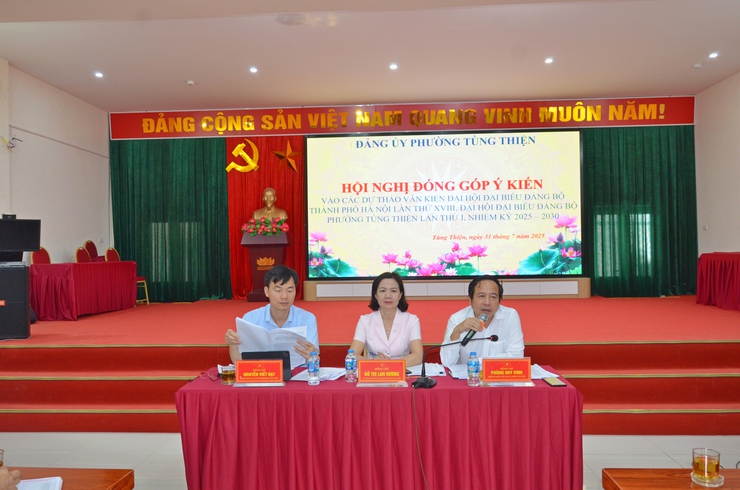 Phường Tùng Thiện góp ý văn kiện Đại hội Đảng: Hội tụ trí tuệ, thống nhất tầm nhìn phát triển phường trong kỷ nguyên mới