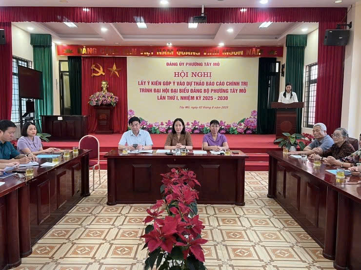 Phường Tây Mỗ lấy ý kiến góp ý Dự thảo Báo cáo Chính trị: Tạo đồng thuận, củng cố quyết tâm cho kỳ Đại hội đầu tiên