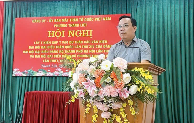 Phường Thanh Liệt lấy ý kiến góp ý văn kiện Đại hội Đảng bộ lần thứ I: Lan tỏa tinh thần dân chủ, trách nhiệm và đồng thuận