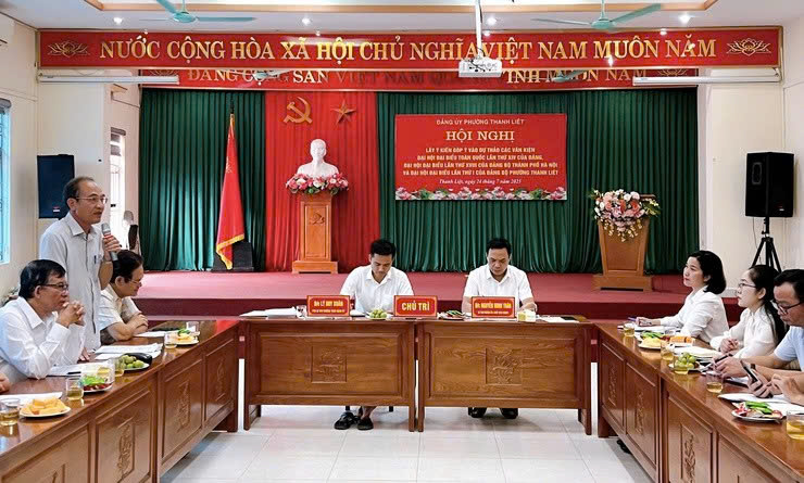 Phường Thanh Liệt tổ chức hội nghị góp ý hoàn thiện dự thảo văn kiện Đại hội, phát huy trí tuệ tập thể cho nhiệm kỳ 2025-2030