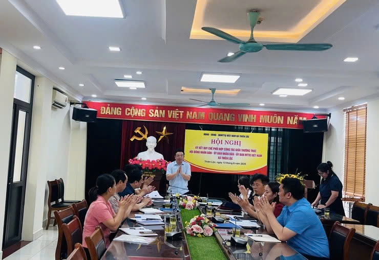 Xã Thiên Lộc ký kết Quy chế phối hợp ba bên: Tăng cường đồng bộ trong lãnh đạo, giám sát và phục vụ nhân dân