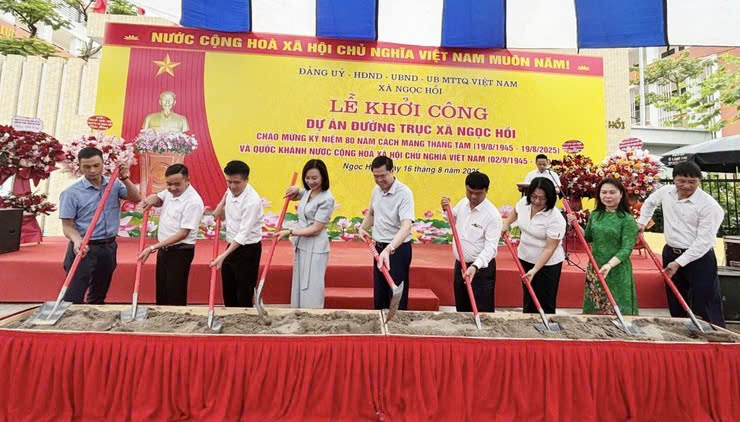 Xã Ngọc Hồi khởi công tuyến đường trục mới, tạo động lực phát triển đô thị và hạ tầng kết nối