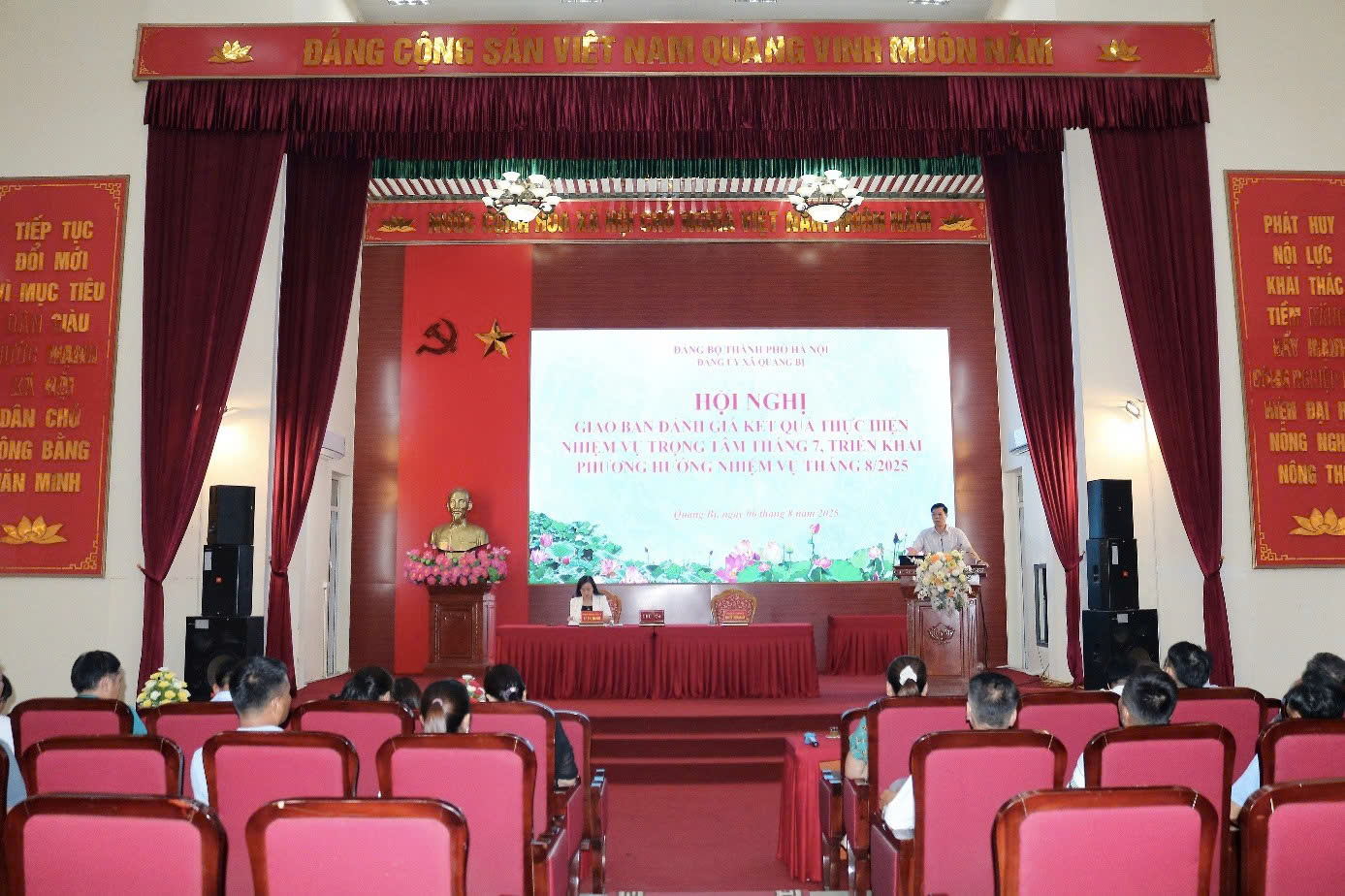 Đảng ủy xã Quảng Bị giao ban tháng 7: Quyết tâm hoàn thành nhiệm vụ, hướng tới thành công Đại hội Đảng bộ xã lần thứ I