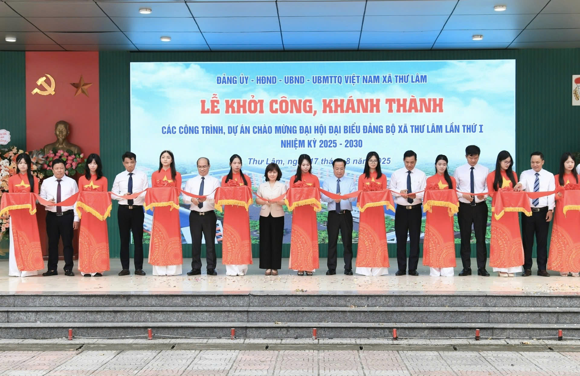 Xã Thư Lâm khởi công và khánh thành hai dự án trọng điểm, tạo động lực mới trước thềm Đại hội Đảng bộ xã lần thứ I