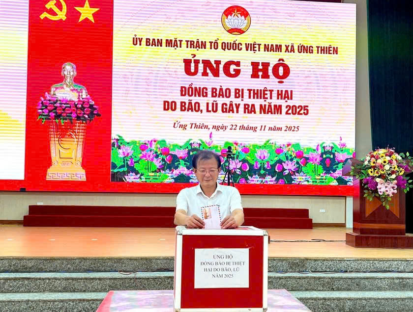 Xã Ứng Thiên phát động ủng hộ đồng bào miền Trung, Tây Nguyên: Lan tỏa tinh thần đoàn kết, nghĩa tình của dân tộc