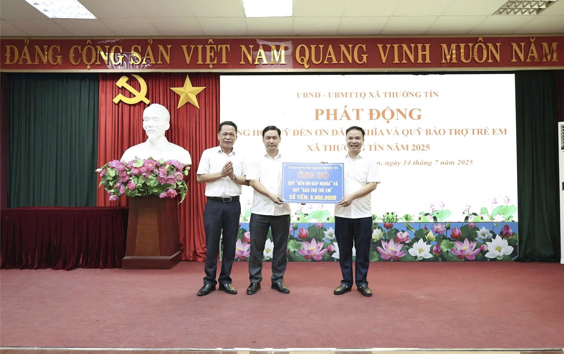 Xã Thường Tín phát động ủng hộ Quỹ “Đền ơn đáp nghĩa” và “Bảo trợ trẻ em” năm 2025