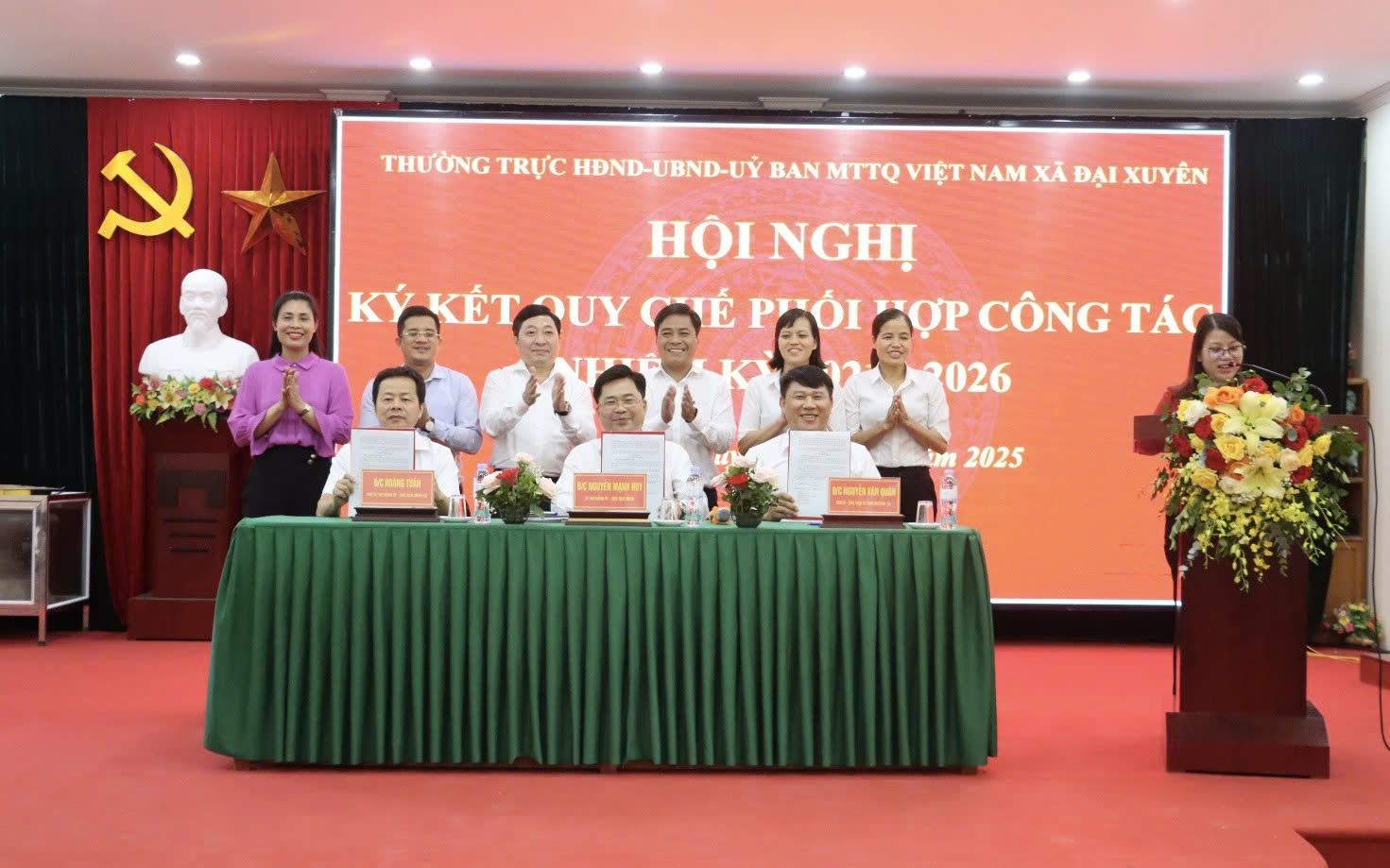Xã Đại Xuyên ký kết Quy chế phối hợp công tác giữa HĐND, UBND và MTTQ Việt Nam xã nhiệm kỳ 2021-2026