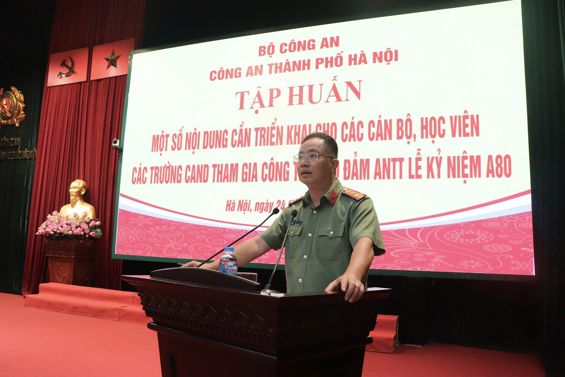 Công an Thủ đô tập huấn cán bộ, học viên các trường Công an nhân dân sẵn sàng bảo đảm an ninh, trật tự Lễ kỷ niệm A80