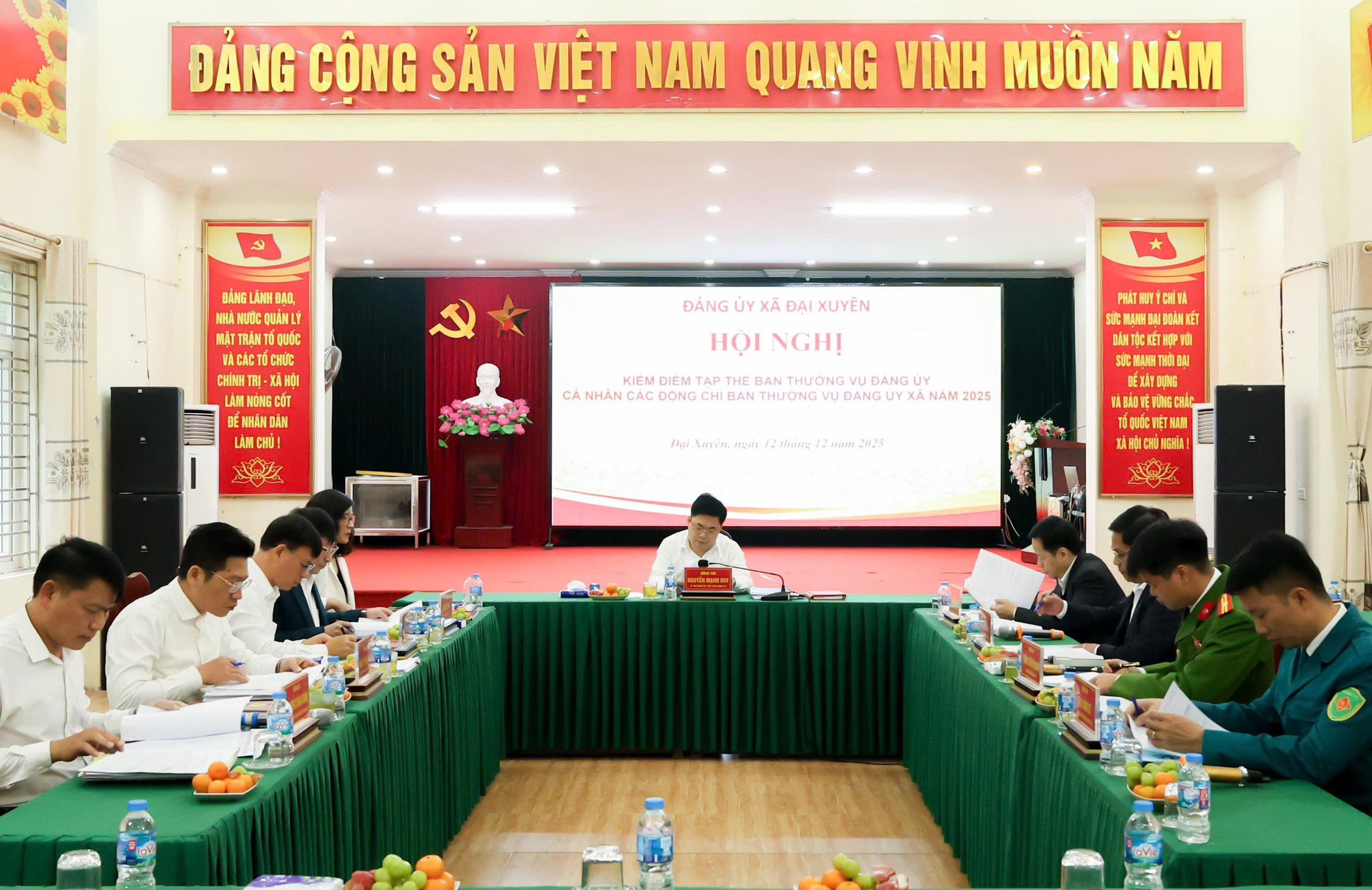 Ban Thường vụ Đảng ủy xã Đại Xuyên tổ chức hội nghị kiểm điểm và đánh giá tập thể, cá nhân năm 2025