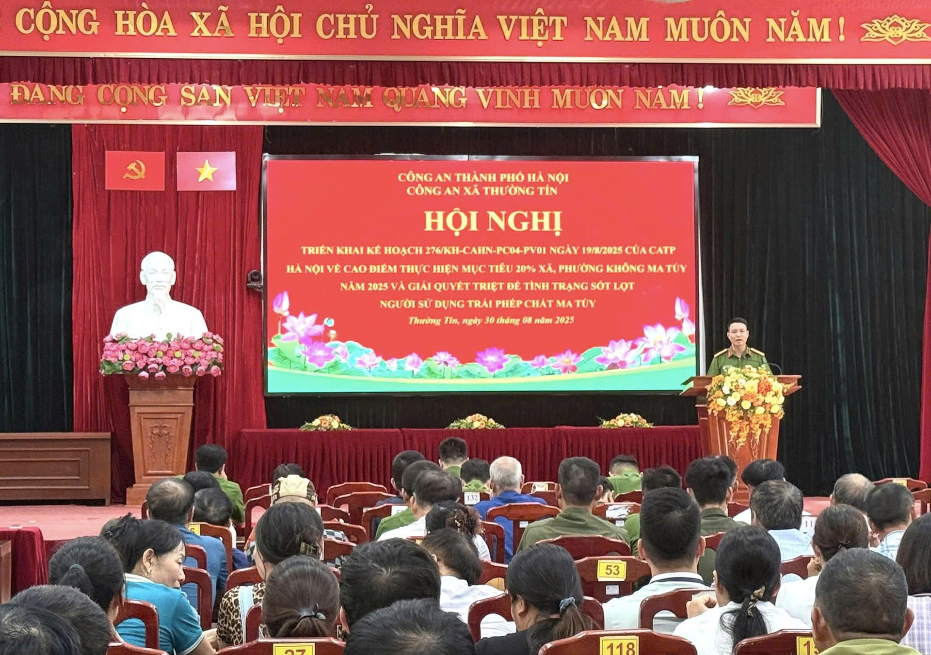 Công an xã Thường Tín mở cao điểm xây dựng địa bàn không ma túy