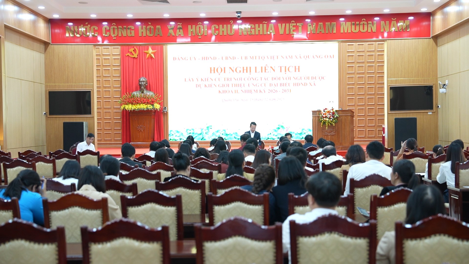 Xã Quảng Oai hoàn tất lấy ý kiến cử tri nơi công tác, bảo đảm dân chủ trong quy trình hiệp thương