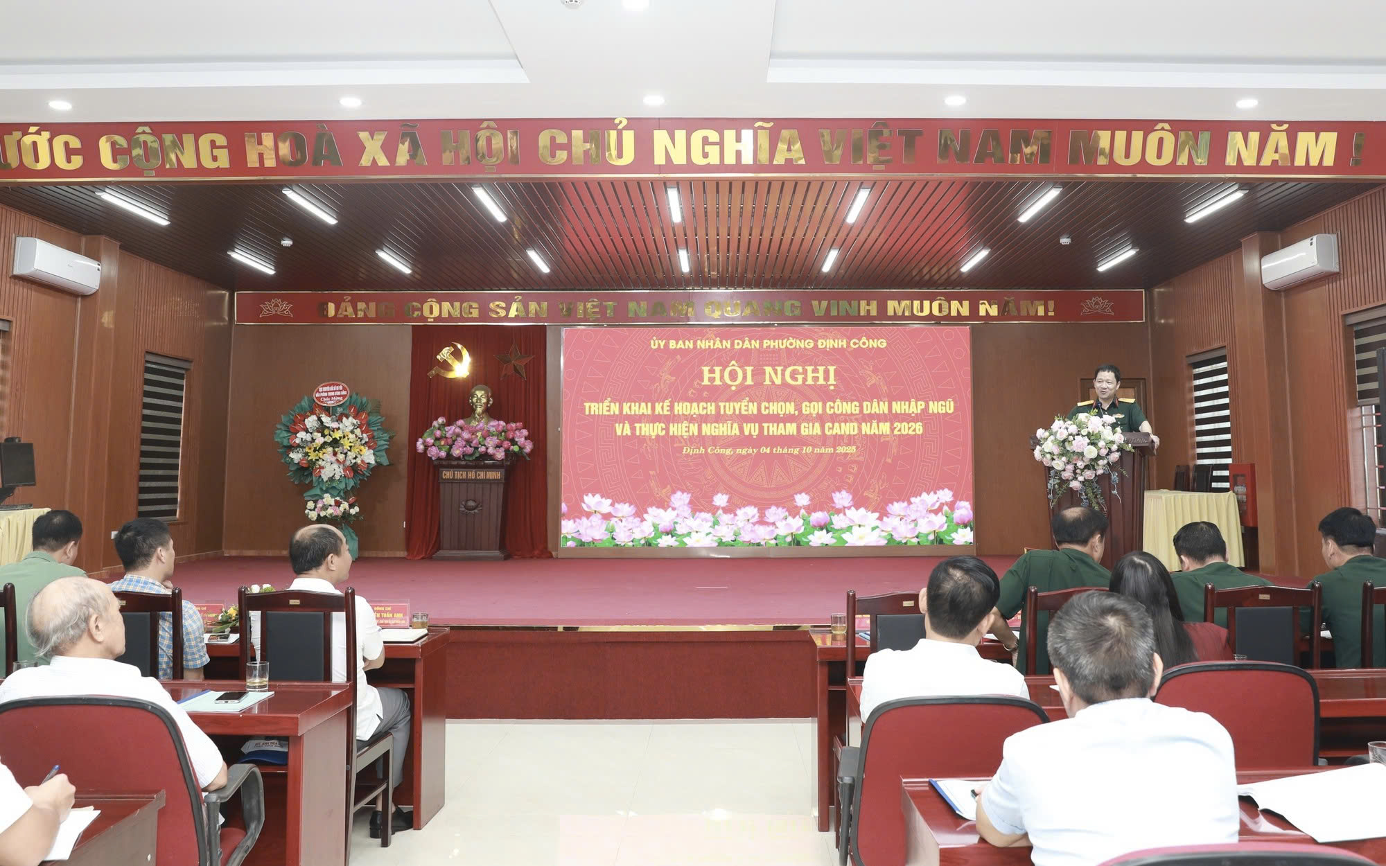 Phường Định Công triển khai sớm, đồng bộ công tác tuyển chọn, gọi công dân nhập ngũ và tham gia nghĩa vụ CAND năm 2026