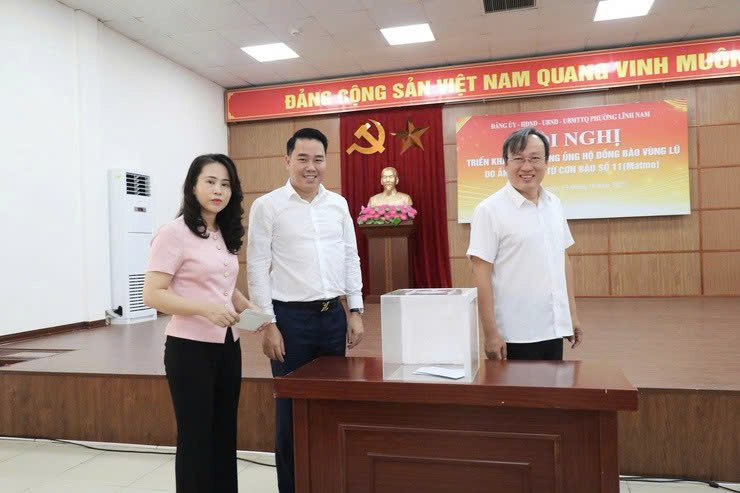 Phường Lĩnh Nam chung tay hướng về đồng bào vùng lũ, lan tỏa tinh thần nghĩa tình sau bão số 10, 11