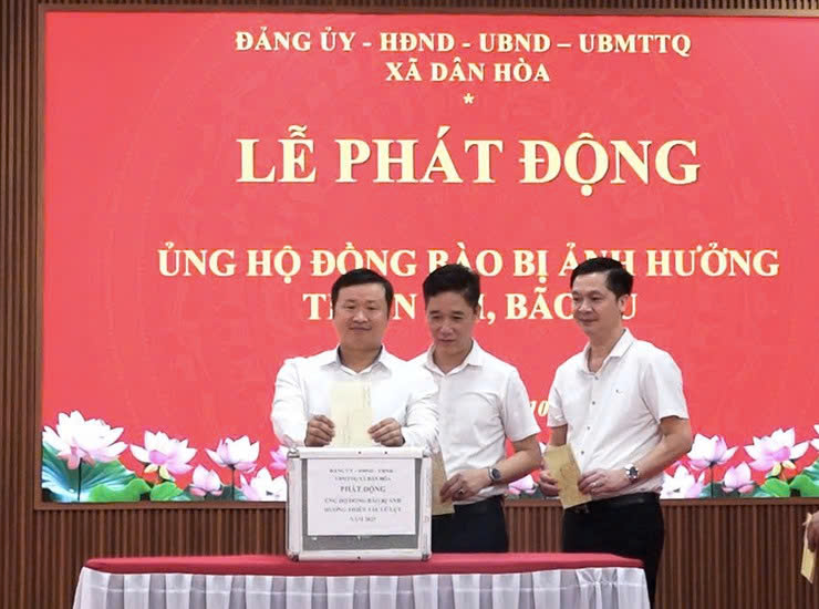 Xã Dân Hòa phát động ủng hộ đồng bào vùng bão lũ với tinh thần sẻ chia và trách nhiệm cộng đồng