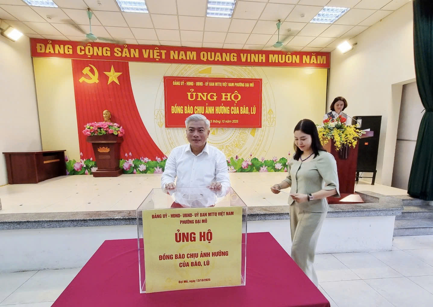 Phường Đại Mỗ phát động ủng hộ đồng bào vùng bão lũ, lan tỏa tinh thần đoàn kết - sẻ chia